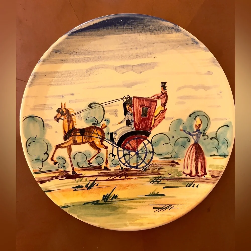 Vintage Italian Hand Painted Wall Plates Set Limited Edition